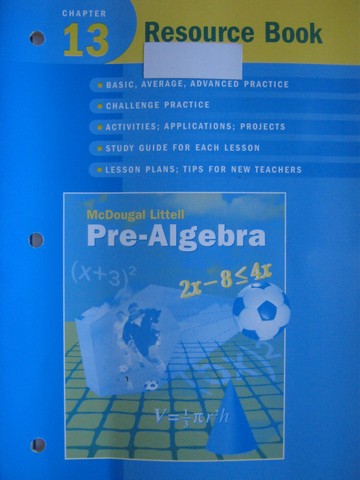 (image for) Pre-Algebra Chapter 13 Resource Book (P) by Larson, Boswell,