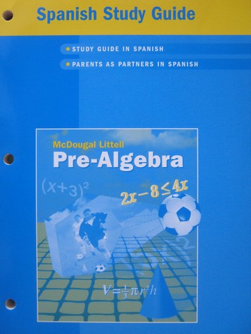 (image for) Pre-Algebra Spanish Study Guide (P) - Click Image to Close