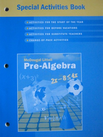 (image for) Pre-Algebra Special Activities Book (P) - Click Image to Close