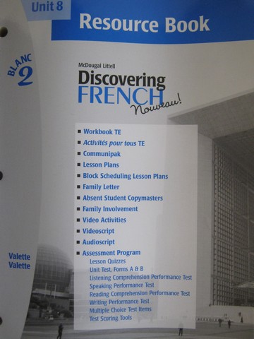 (image for) Discovering French Nouveau! Blanc 2 Unit 8 Resource Book (P)