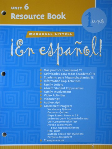 (image for) En espanol! 1uno Unit 6 Resource Book (P)