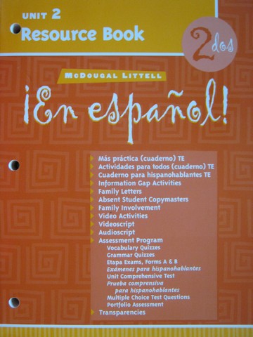 (image for) En espanol! 2dos Unit 2 Resource Book (P)