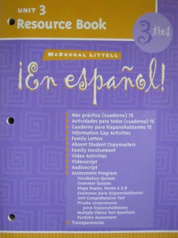 (image for) En espanol! 3tres Unit 3 Resource Book (P)