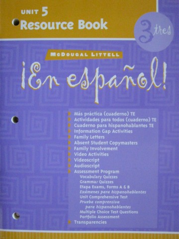 (image for) En espanol! 3tres Unit 5 Resource Book (P)