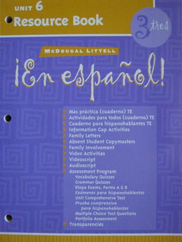 (image for) En espanol! 3tres Unit 6 Resource Book (P)