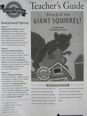 (image for) HM Leveled Readers 3 Attack of the Giant Squirrel! TG (TE)(P)