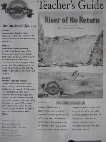 (image for) HM Leveled Readers 6 River of No Return TG (TE)(P)