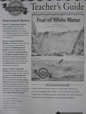 (image for) HM Leveled Readers 6 Fear of White Water TG (TE)(P)