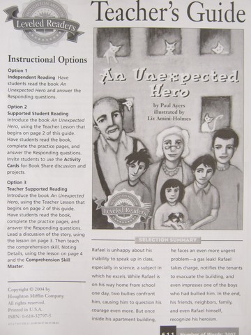 (image for) HM Leveled Readers 6 An Unexpected Hero TG (TE)(P)