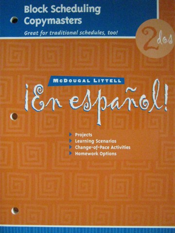 (image for) En espanol! 2dos Block Scheduling Copymasters (P)