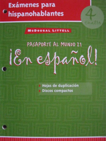 (image for) En espanol! 4cuatro Examenes para hispanohablantes (P)