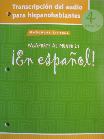 (image for) En espanol! 4cuatro Transcripcion del audio para hispanohabla(P)