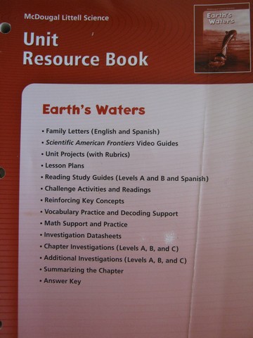(image for) Earth's Waters Unit Resource Book (P)