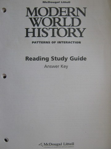 (image for) Modern World History Reading Study Guide Answer Key (P) - Click Image to Close