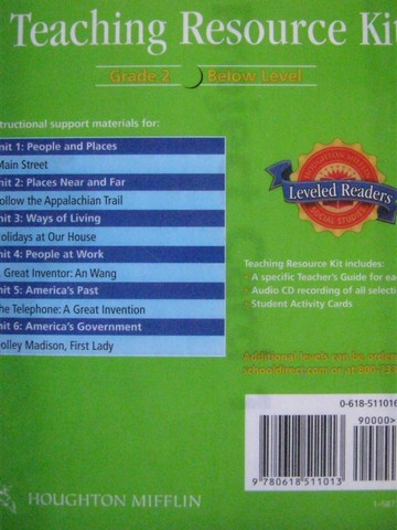 (image for) Social Studies Leveled Readers 2 Below Level TR (TE)(Pk)