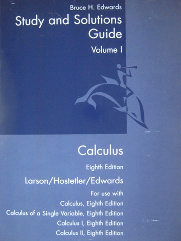 (image for) Calculus 8th Edition Study & Solutions Guide 1 (P) by Edwards - Click Image to Close