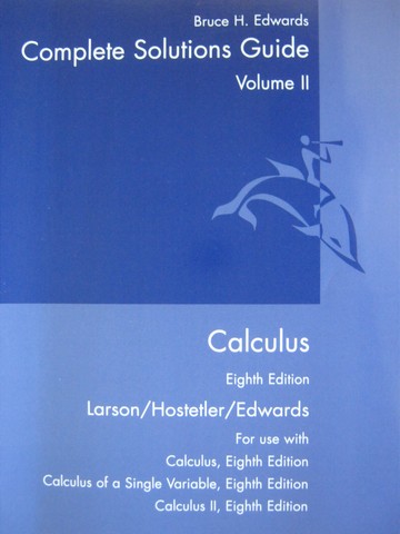 (image for) Calculus 8th Edition Complete Solutions Guide Volume 2 (P)