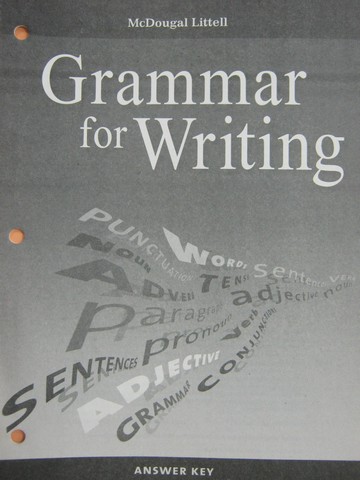 (image for) Grammar for Writing 6 Answer Key (P)