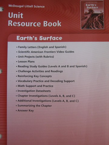 (image for) Earth's Surface Unit Resource Book (P)