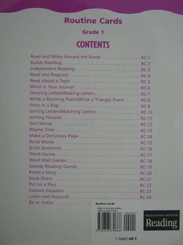 (image for) Reading 1 Routine Cards (Pk)