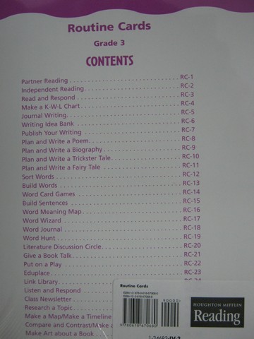 (image for) Reading 3 Routine Cards (Pk)