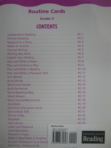 (image for) Reading 4 Routine Cards (Pk)