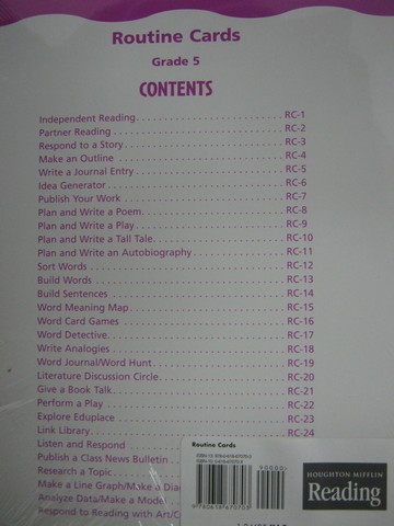 (image for) Reading 5 Routine Cards (Pk)
