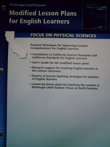 (image for) Focus on Physical Sciences Modified Lesson Plans for EL (CA)(P)