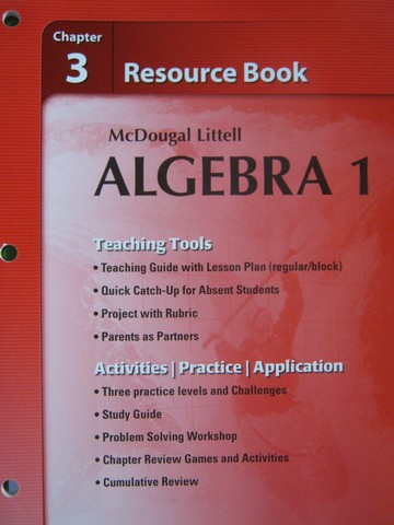 (image for) Algebra 1 Chapter 3 Resource Book (P) by Larson, Boswell,