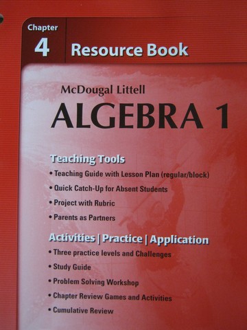 (image for) Algebra 1 Chapter 4 Resource Book (P) by Larson, Boswell,