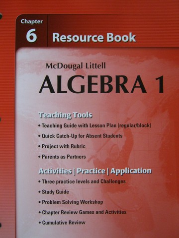 (image for) Algebra 1 Chapter 6 Resource Book (P) by Larson, Boswell,