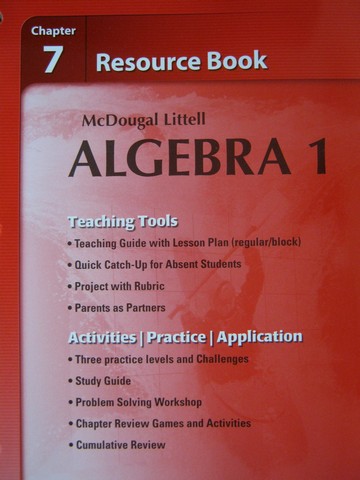 (image for) Algebra 1 Chapter 7 Resource Book (P) by Larson, Boswell,