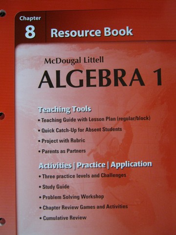 (image for) Algebra 1 Chapter 8 Resource Book (P) by Larson, Boswell,