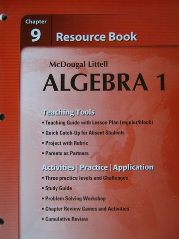 (image for) Algebra 1 Chapter 9 Resource Book (P) by Larson, Boswell,