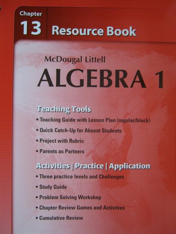 (image for) Algebra 1 Chapter 13 Resource Book (P) by Larson, Boswell,