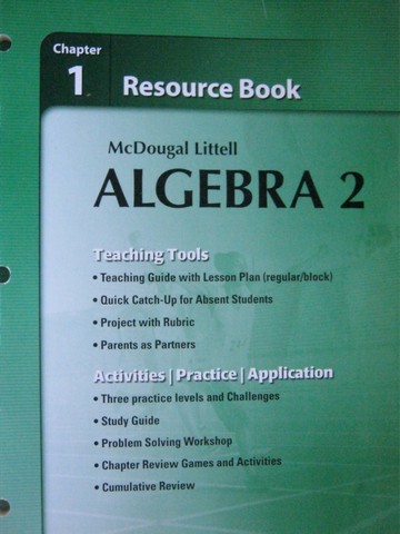 (image for) ML Algebra 2 Chapter 1 Resource Book (P) by Larson, Boswell,