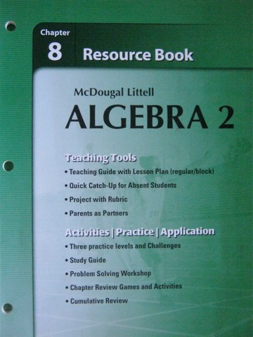 (image for) ML Algebra 2 Chapter 8 Resource Book (P) by Larson, Boswell,