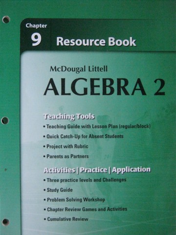 (image for) ML Algebra 2 Chapter 9 Resource Book (P) by Larson, Boswell,