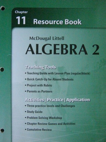 (image for) ML Algebra 2 Chapter 11 Resource Book (P) by Larson, Boswell,