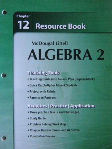 (image for) ML Algebra 2 Chapter 12 Resource Book (P) by Larson, Boswell,