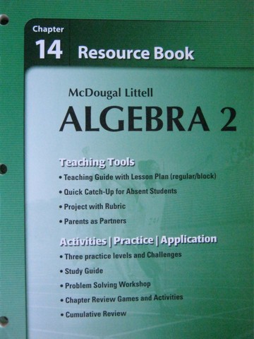 (image for) ML Algebra 2 Chapter 14 Resource Book (P) by Larson, Boswell,