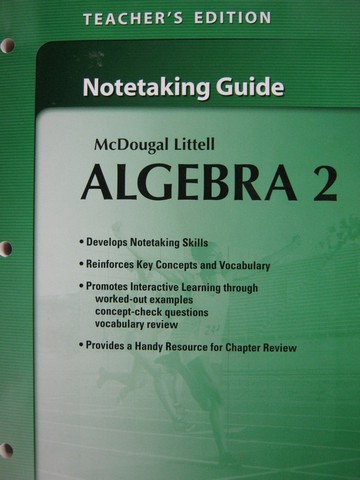 (image for) ML Algebra 2 Notetaking Guide TE (TE)(P)