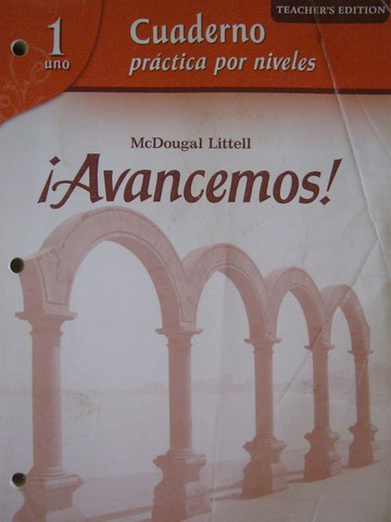 (image for) Avancemos! 1uno Cuaderno practica por niveles TE (TE)(P)