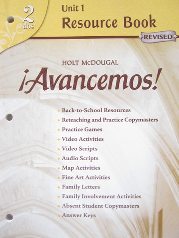 (image for) Avancemos! 2dos Revised Unit 1 Resource Book (P)