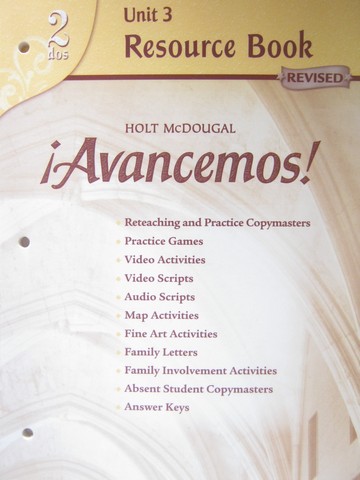 (image for) Avancemos! 2dos Revised Unit 3 Resource Book (P)