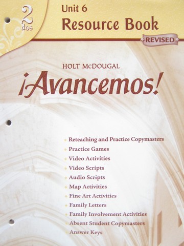 (image for) Avancemos! 2dos Revised Unit 6 Resource Book (P)