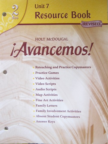 (image for) Avancemos! 2dos Revised Unit 7 Resource Book (P) - Click Image to Close