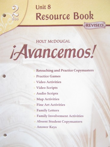 (image for) Avancemos! 2dos Revised Unit 8 Resource Book (P) - Click Image to Close
