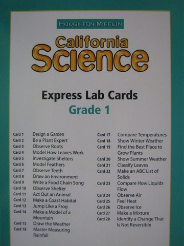 (image for) California Science 1 Express Lab Cards (CA)(Pk)
