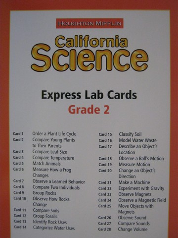 (image for) California Science 2 Express Lab Cards (CA)(Pk) - Click Image to Close